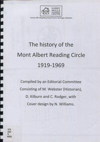 Book, The history of the Mont Albert Reading Circle 1919-1969, 1969