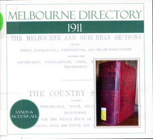 Compact disc, Melbourne Directory 1911 (Sands & McDougall)