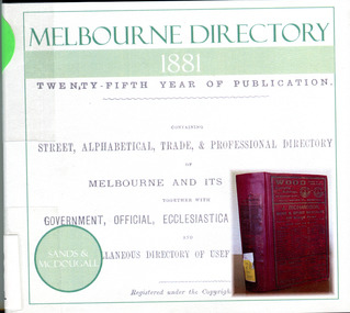Compact disc, Melbourne Directory 1881 (Sands & McDougall)