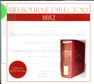 Compact disc, Melbourne Directory 1882 (Sands & McDougall)