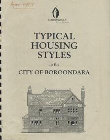 Book, Typical housing styles in the City of Boroondara, 1999