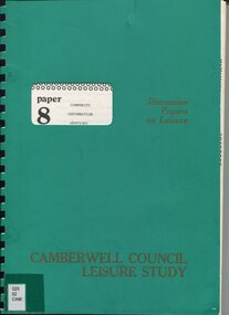 Book, City of Camberwell Community Information Services: Paper 8, 1982