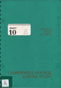 Book, Camberwell Council - Open Space Strategy: paper 10, 1982