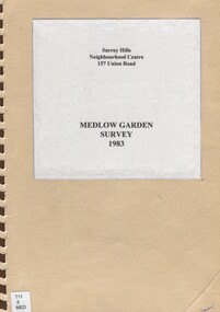 Book, Medlow Garden Survey and Landscape capability study 1983, Oct-83