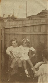 Photograph, Beryl and Geoff Mair and neighbour Jean Swan, c1920