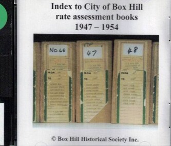 Compact disc, Index to City of Box Hill rate assessment books 1947-1954