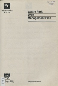 book, Wattle Park Draft Management Plan, Sept 1991