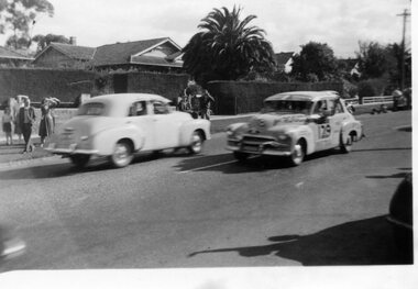 Digital photo, George L Coop, Redex trial on Whitehorse Road, Mont Albert, 1953, 1953