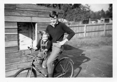 Digital photo, George Lister Coop with his sister Alison, c1950, c1950