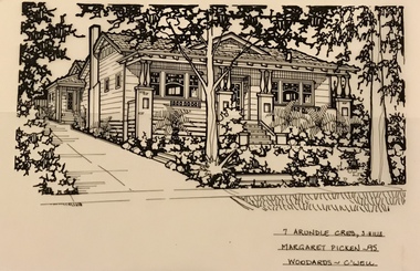 Drawing - Architectural drawing, Margaret Picken, 7 Arundel Crescent, Surrey Hills by Margaret Picken, 1995, 1995