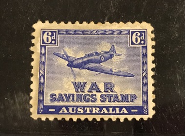 Work on paper - War Savings Stamp, 6d WW2 war savings stamp, 1941-1944