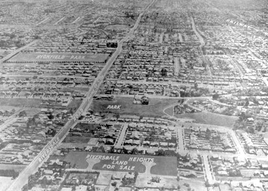Photograph - Aerial view Riversdale Heights Estate area, c1923