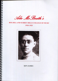 Book - Ada McBeath's Box Hill and Surrey Hills College of Music 1910-1925