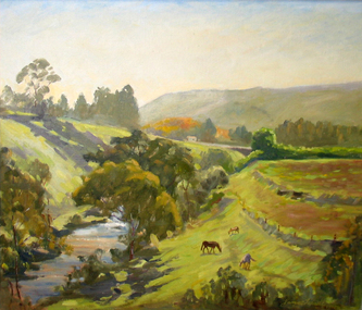 Painting, Maribyrnong River from Horseshoe Bend Road, Keilor, 1977