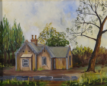 Painting, F Disch, Gatehouse, Keilor