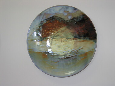 Ceramics, Glazed pottery charger, 1985