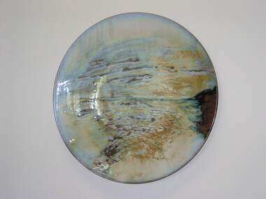 Ceramics, Glazed pottery charger, 1985