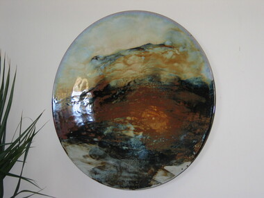 Ceramics, Glazed pottery charger, 1985