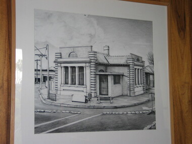 Charcoal Drawing, Old Post Office, Sunshine, 1985