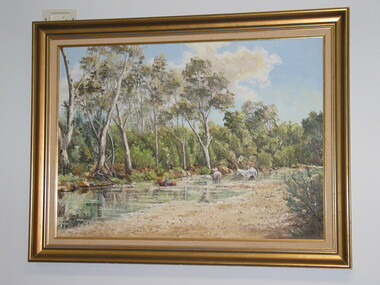 Painting, Horses by a stream