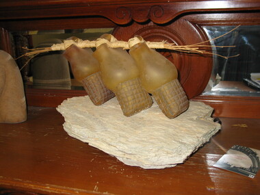 Glass and Limestone Sculpture, Scott Cowcher, Golden Packages