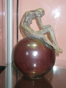Ceramic Sculpture, Paul Vella-Critien, Woman on sphere, 1981