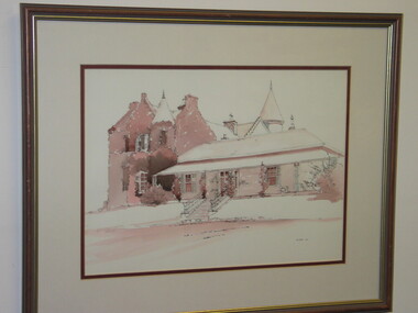 Pen and wash, Noelene Willis, The Overnewton Castle, 1990