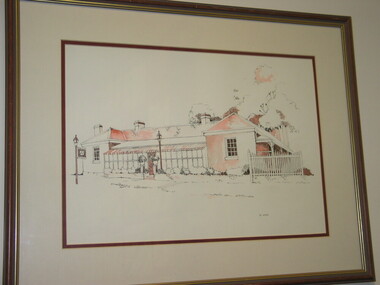 Pen and wash, Noelene Willis, Keilor Pub, 1990