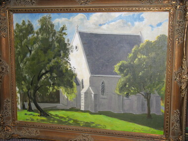 Oil on Board, James Farrell, Christ Church, Keilor