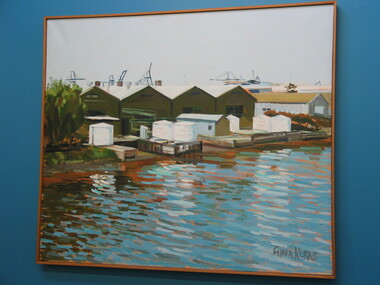 Oil on Canvas, Gina Kuras, Maribyrnong River Factories, 1983