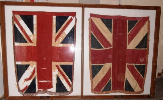 Old flag, one of two in a case.
