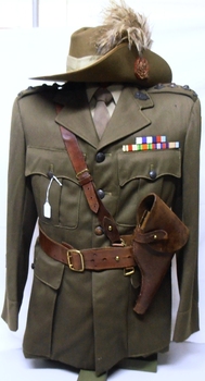 Soldier's uniform and hat with plumes