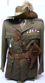 Soldier's uniform and hat with plumes