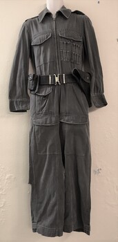 Black overalls with belt and pistol pouch