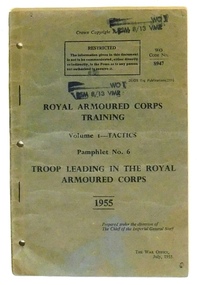 Army booklet with ink stamps on front cover 
