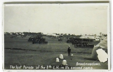 Photograph of groups of soldiers and tents