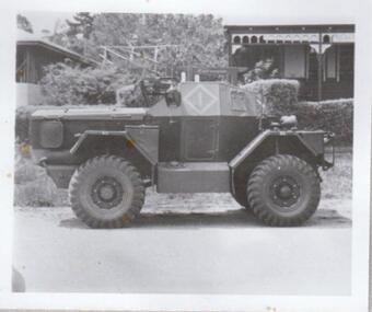 Small four-wheeled army vehicle