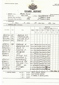 Page 1 of three page official document filled in in ink