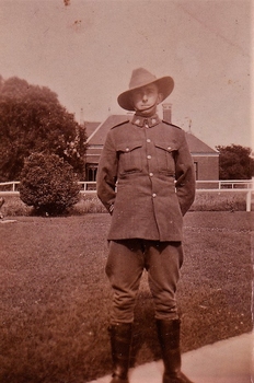 Soldier wearing slouch hat and boots