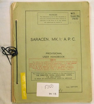 Army book with covers tied with cord at spine.