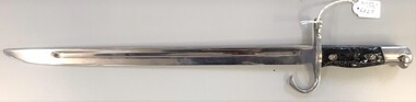 Shiny bayonet with hook shaped guard