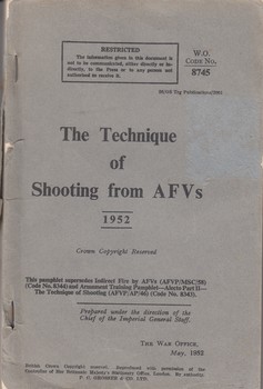 Booklet for training soldiers in tanks