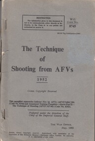 Booklet for training soldiers in tanks