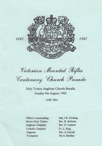 Coloured card order of service for church service.