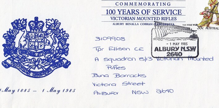 Special commemorative envelope for army