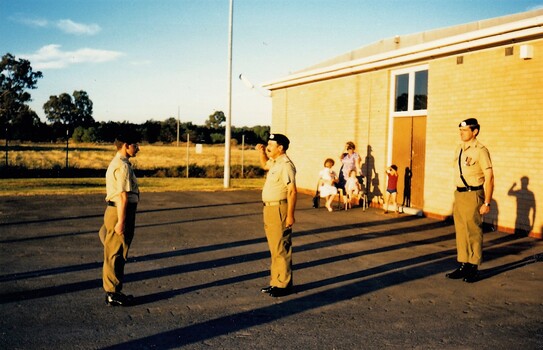 Soldiers in front of a building