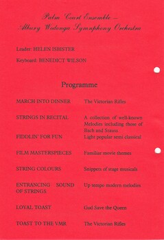 Card giving program of musical pieces