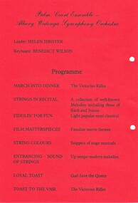 Card giving program of musical pieces
