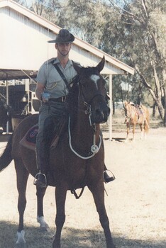 Soldier on horseback with sword