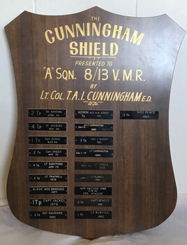Decorative trophy for troop competition.